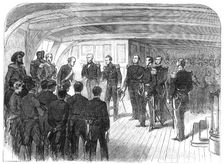 The International Naval Festival at Portsmouth: reception of the French Minister of Marine..., 1865. Creator: Unknown