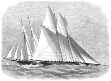 The International Yacht-Race: the Cambria weathering the Sappho off Bonchurch, 1870. Creator: Unknown
