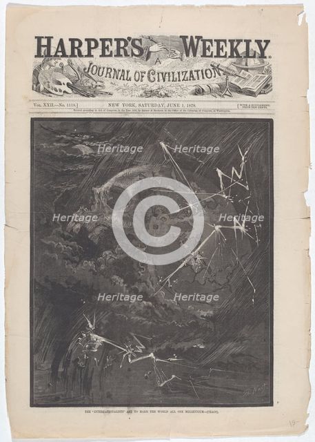 The "Internationalists" Are to Make the World All One Millennium - (Chaos), 1878. Creator: Thomas Nast.
