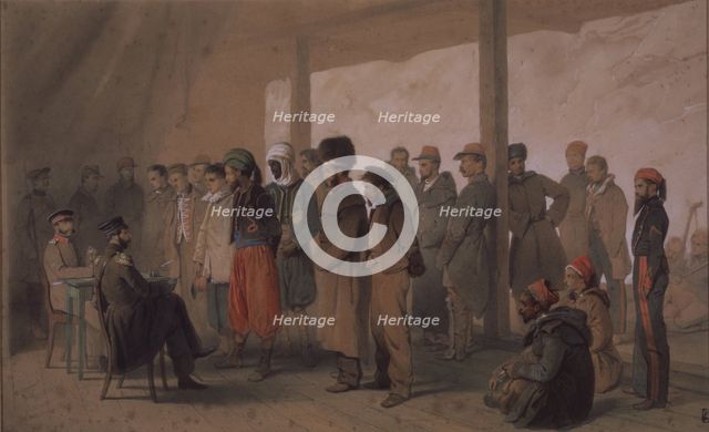 The Interrogation, 1855. Artist: Timm, Vasily (George Wilhelm) (1820-1895)