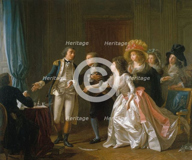 The interrupted Marriage Contract, c. 1789. Creator: Garnier, Michel (1753-1829).
