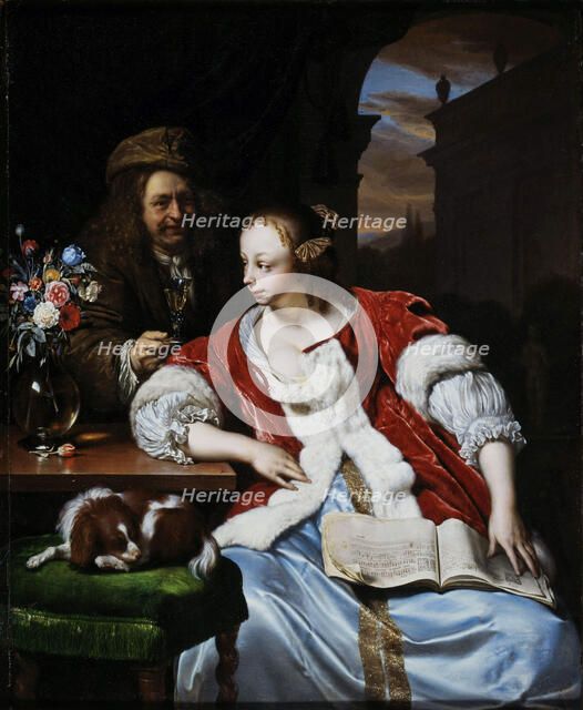 The interrupted song: portrait of the artist and his wife, 1671. Creator: Mieris, Frans van, the Elder (1635-1681).