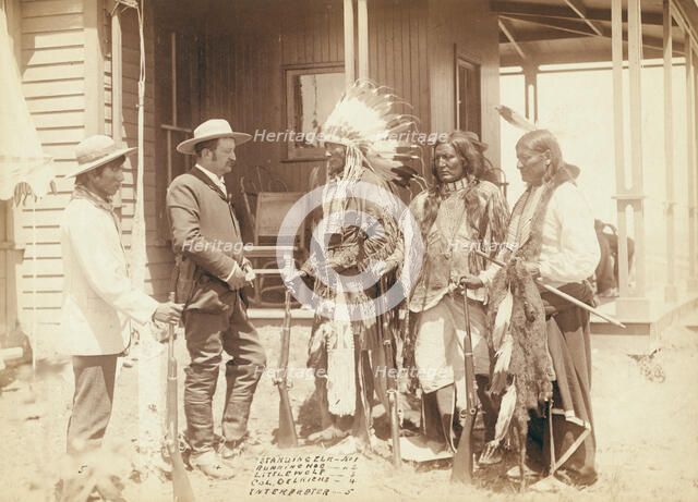 The Interview Standing Elk, No 1; Running Hog, No 2; Little Wolf, No 3..., between 1887 and 92. Creator: John C. H. Grabill.