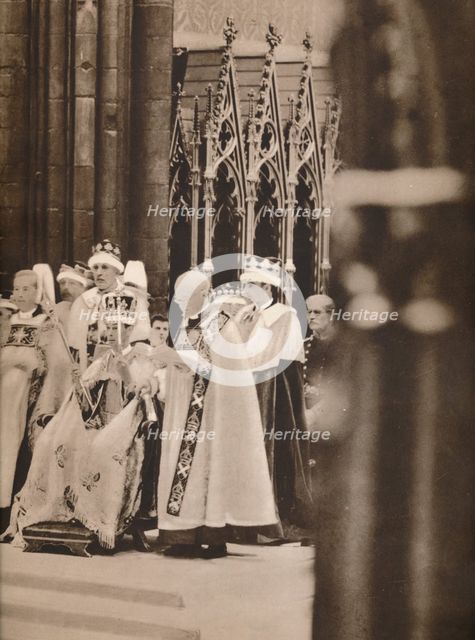 The Inthronization of His Majesty, who is seen crowned and sceptred', 1937. Artist: Unknown.