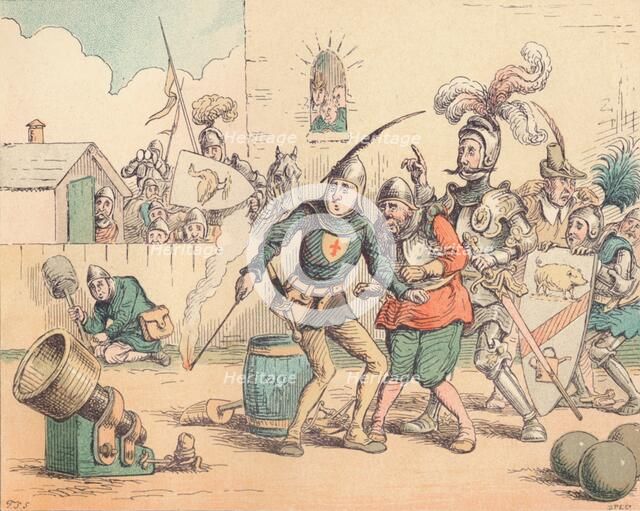 'The Introduction of Artillery', c1884. Artist: Thomas Strong Seccombe.
