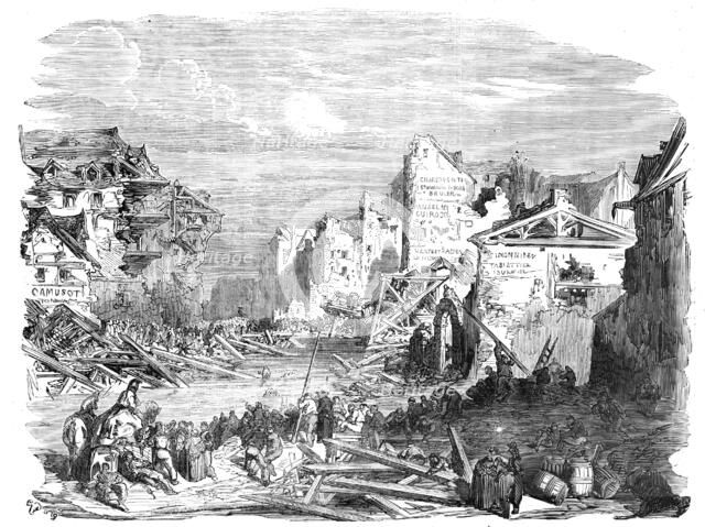 The Inundation at Lyons - sketched by Gustave Dore, 1856.  Creator: Gustave Doré.