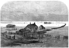 The Inundation in the Fens: scene from the drain bank, above the Coffer Dam, 1862. Creator: Unknown