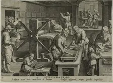 The Invention of Copper Engraving, c. 1591. Creator: Theodoor Galle
