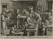 The Invention of Copper Engraving, c. 1591. Creator: Theodoor Galle