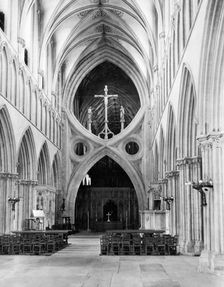 The inverted arch, Wells Cathedral, Somerset, c1955. Creator: Arthur Charles Kirby Ware