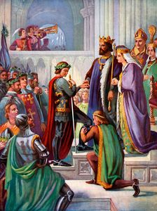 The Investiture of the Black Prince as a Knight of the Garter 1348, (c1920)