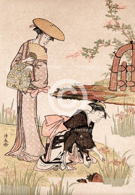'The Iris Garden', c1775-1815.Artist: Torii Kiyonaga
