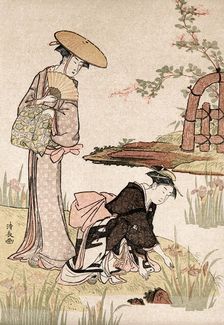 The Iris Garden c1775-1815.Artist: Torii Kiyonaga