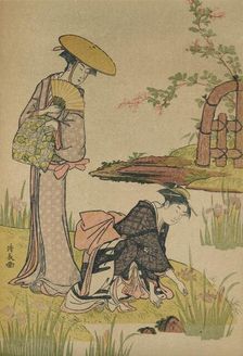 The Iris Garden c1784. Artist: Torii Kiyonaga