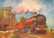 The Irish Mail, L.M.S., passing over Conway Bridge 1940