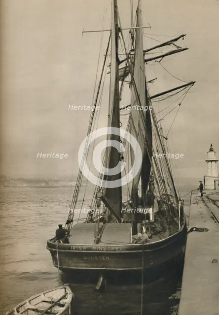 'The Irish Minstrel, a wooden three-masted schooner', 1937. Artist: Unknown.
