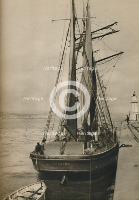 'The Irish Minstrel, a wooden three-masted schooner', 1937. Artist: Unknown.