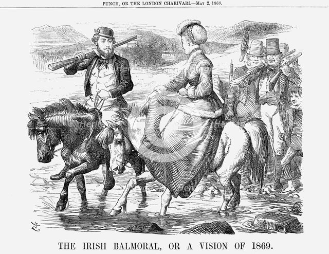 'The Irish Balmoral, Or A Vision of 1869', 1868. Creator: John Tenniel.