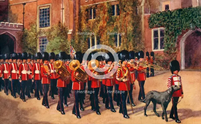 'The Irish Guards leaving St. James' Palace after Changing Guard', 1933. Creator: Unknown.