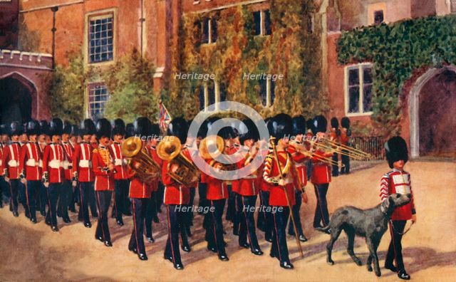 'The Irish Guards leaving St. James' Palace after Changing Guard', 1933. Creator: Unknown.