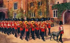 The Irish Guards leaving St. James Palace after Changing Guard 1933. Creator: Unknown