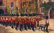 The Irish Guards leaving St. James Palace after Changing Guard 1933. Creator: Unknown