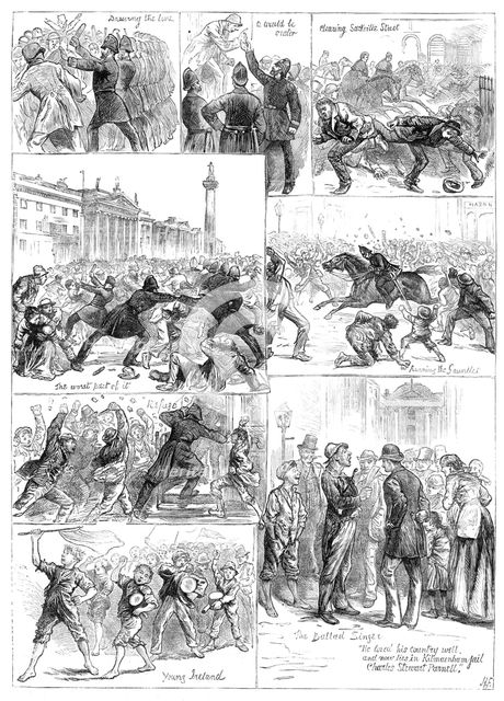 The Irish Land League Agitation: sketches in Dublin - Saturday evening, Oct. 16, 1881. Creator: Unknown.
