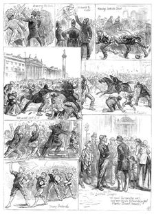 The Irish Land League Agitation: sketches in Dublin - Saturday evening, Oct. 16, 1881. Creator: Unknown