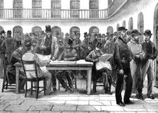 The Irish Land League: recreation time in Kilmainham Prison, from a sketch by A. O'Kelly, 1881. Creator: Unknown