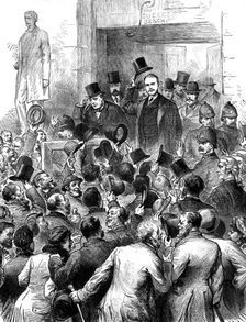 The Irish Land League Trials in Dublin; the traversers leaving the court, 1881. Creator: Unknown