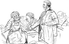 The Irish Land League Trials: Mr. Sergeant Heron; Solicitor-General; Attorney-General, 1881. Creator: Wallis Mackay