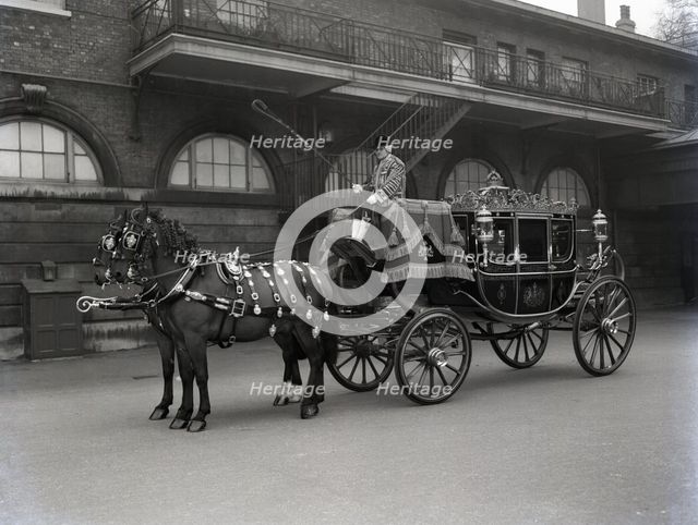 The Irish State Coach, Royal Mews London, 1953.  Creator: Arthur Charles Kirby Ware.