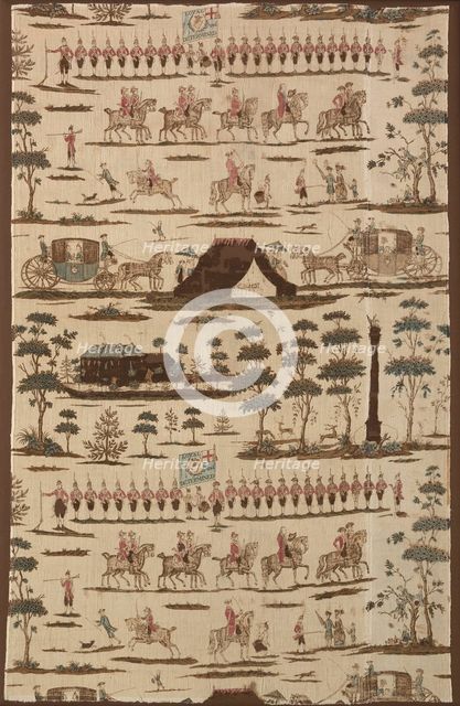 The Irish Volunteers (Furnishing Fabric), Kildare, 1782. Creator: Thomas Harpur.