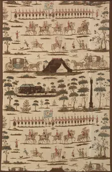 The Irish Volunteers (Furnishing Fabric), Kildare, 1782. Creator: Thomas Harpur