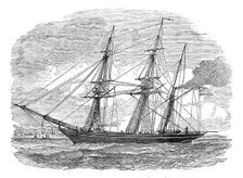 The iron steam screw collier, "Q. E. D.", 1844. Creator: Unknown
