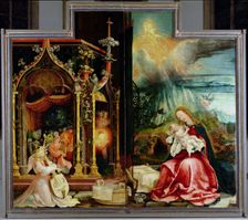 The Isenheim Altarpiece. Central panel: Concert of Angels and Nativity, 1506-1515. Artist: Grünewald, Matthias (ca 1470-1528)
