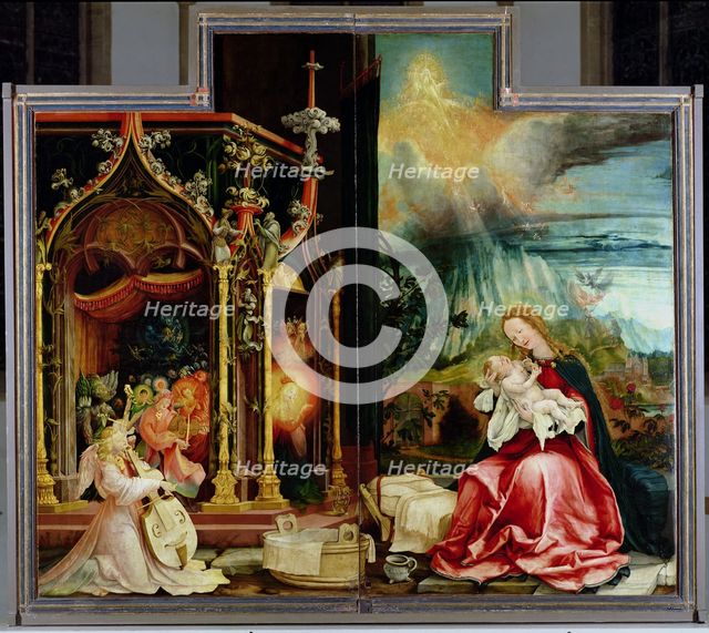 The Isenheim Altarpiece. Central panel: Concert of Angels and Nativity, 1506-1515. Artist: Grünewald, Matthias (ca 1470-1528)