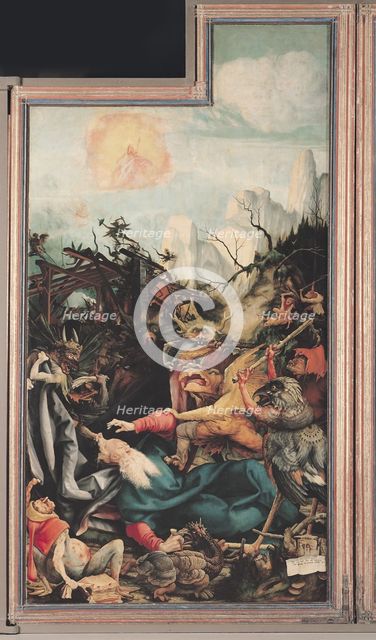 The Isenheim Altarpiece. Right wing: The Temptation of Saint Anthony. Artist: Grünewald, Matthias (ca 1470-1528)