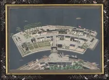 The island of Deshima, c.1833-c.1836. Creator: Workshop of Kawahara Keiga