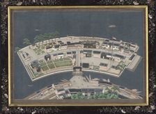The island of Deshima, c.1833-c.1836. Creator: Workshop of Kawahara Keiga