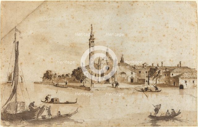 The Island of Madonna della Grazia. Creators: Francesco Guardi, Giacomo Guardi.