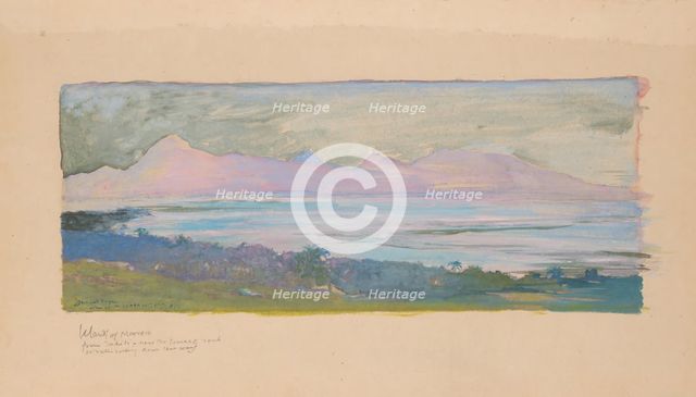 The Island of Moorea Looking across the Strait from Tahiti, January 1891, 1891. Creator: John La Farge.