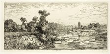 The Isle of Aligre, with Two Boats, 1844. Creator: Charles Emile Jacque
