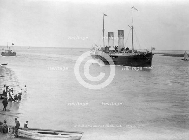The Isle of Man paddle steamer, Fleetwood, Lancashire, 1890-1910. Artist: Unknown