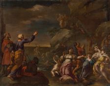 The Israelites cross the Red Sea, 1700-1750. Creator: Circle of Paul Troger