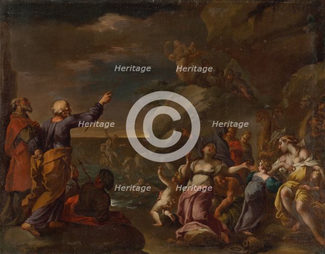 The Israelites cross the Red Sea, 1700-1750. Creator: Circle of Paul Troger.