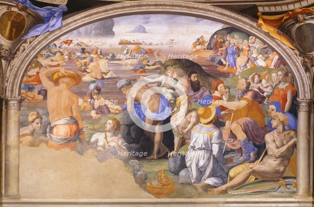 The Israelites crossing of the Red Sea, 1540-1545. Artist: Bronzino, Agnolo (1503-1572)