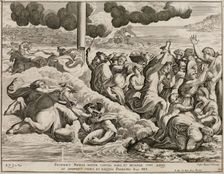 The Israelites crossing of the Red Sea (after fresco by Raphael). Creator: Fantetti, Cesare (1660-1740)