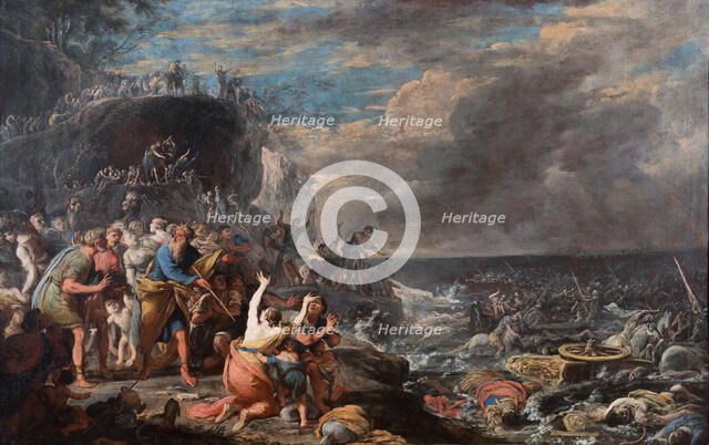 The Israelites crossing of the Red Sea, Mid of 17th cen.. Creator: Gargiulo, Domenico (1609-1675).