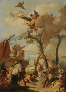The Israelites gathering Manna